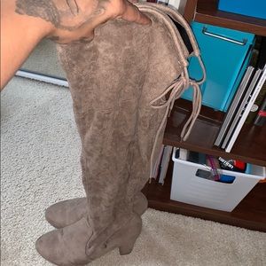 Thigh High Taupe Boots